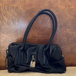 2000s Slouchy Leather Shoulder Bag with silver hardware